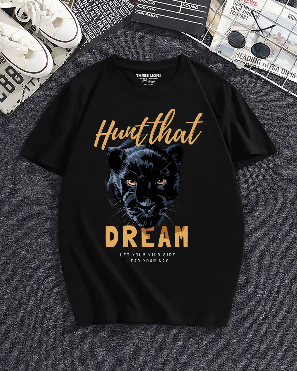 Hunt That Dream Panther Black T-Shirt