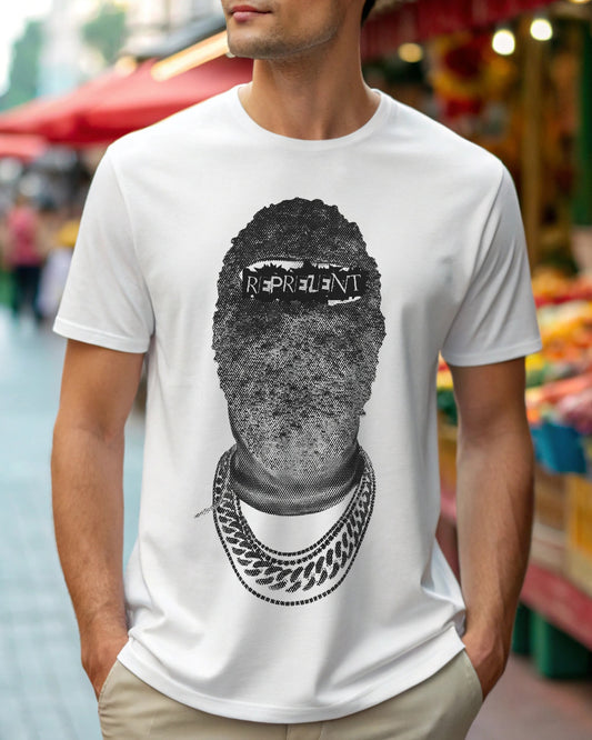 Reprelent Premium White Drop Shoulder Digital Printed T-Shirt