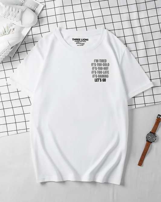 Premium Front And Back Let’s Go T-Shirt in White Color