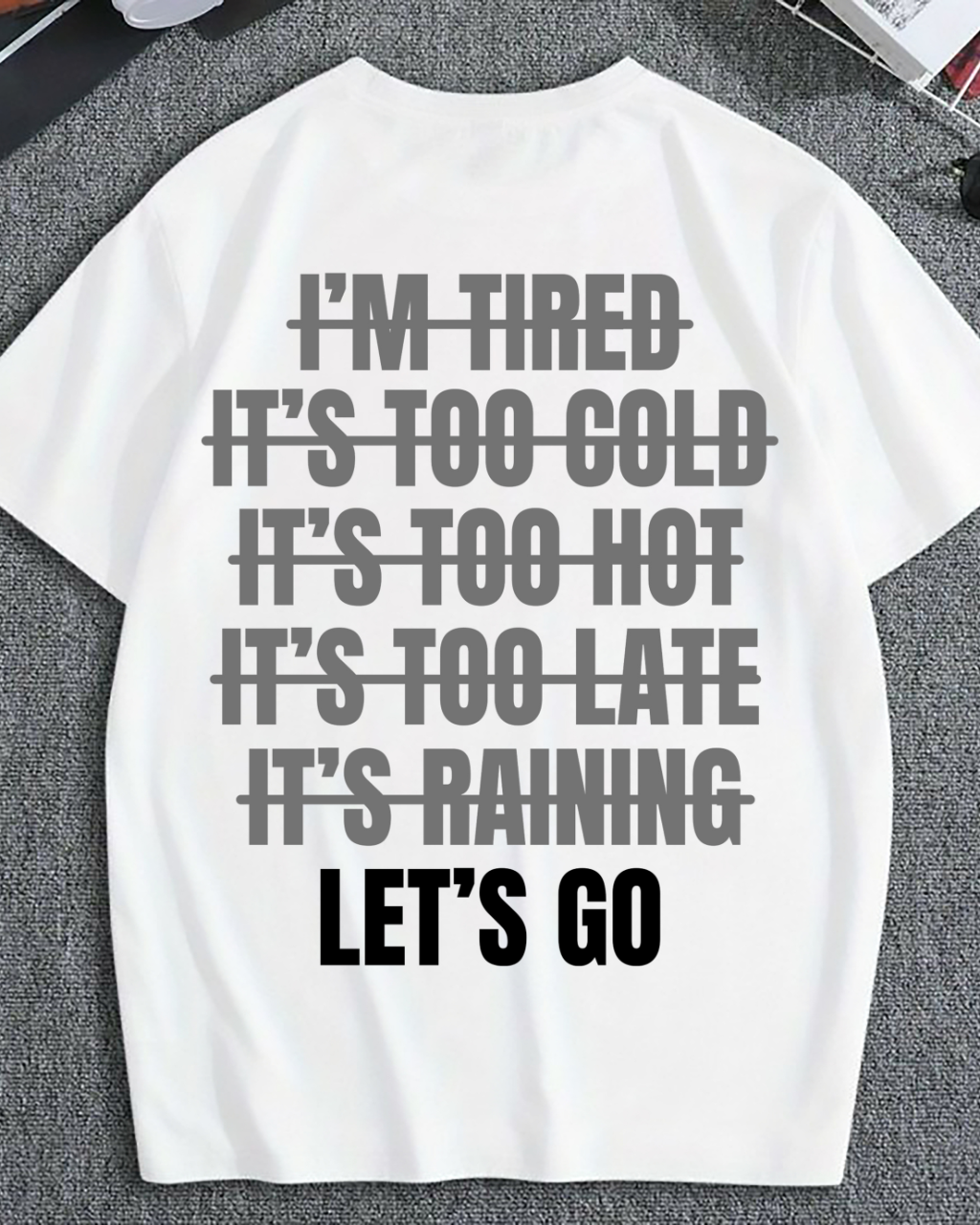 Premium Front And Back Let’s Go T-Shirt in White Color