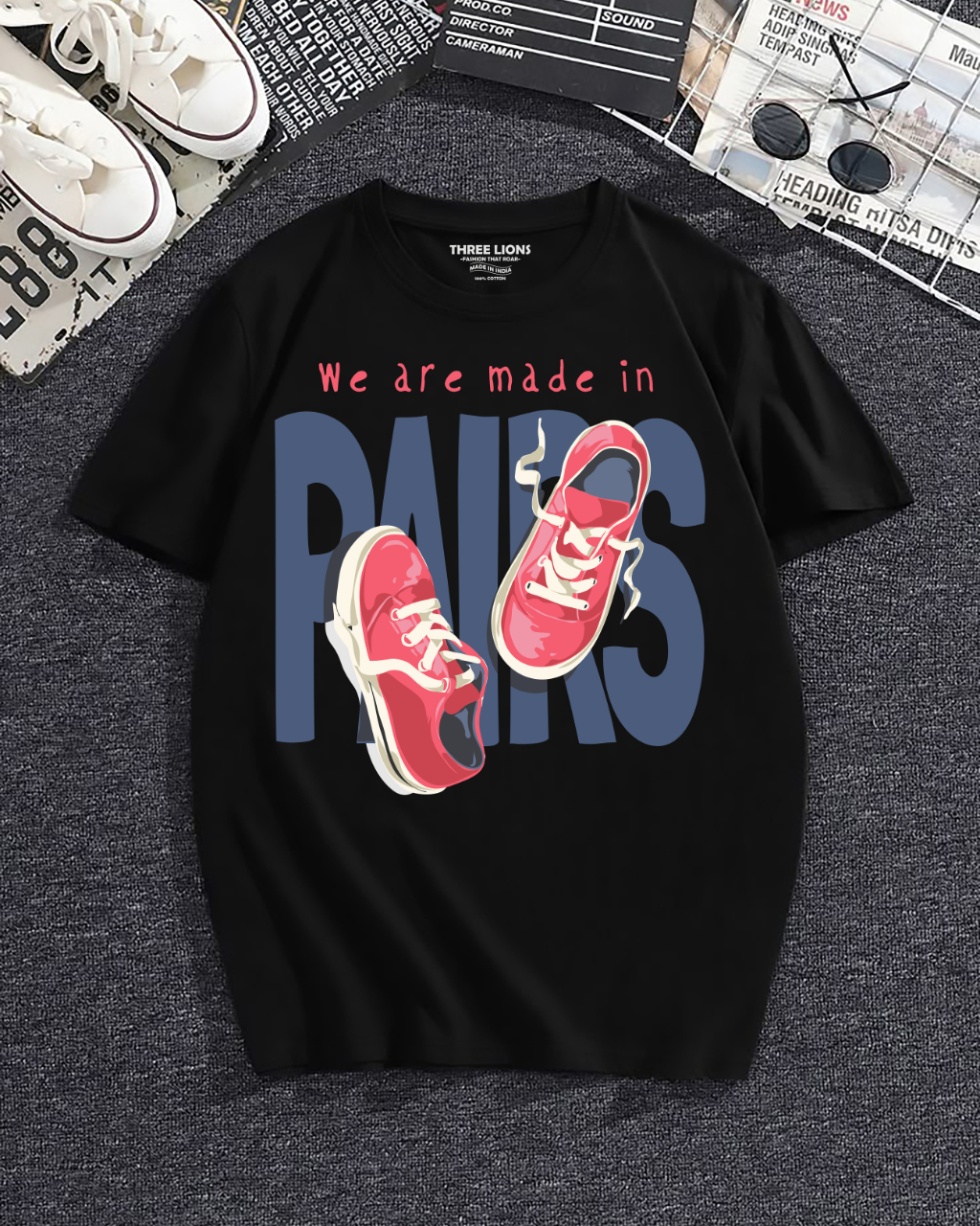 Made in Paris Sneakers Graphic Black T-Shirt