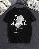Premium Free Spirit Feather Graphic Black T-Shirt