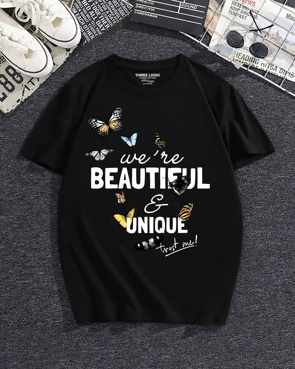 Beautiful & Unique Butterfly Black T-Shirt