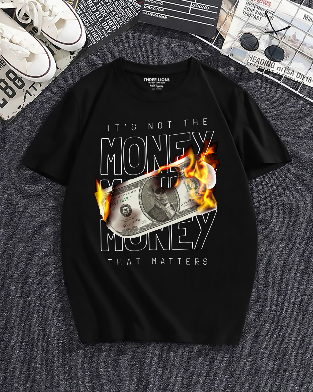 Premium Burning Money Streetwear T-Shirt