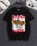 New Rebel Inside Skull Graphic Black T-Shirt