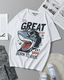 Great Rider Shark Biker T-Shirt Black Color