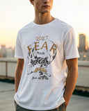 Don't Fear Premium White Drop Shoulder Digital Printed T-Shirt