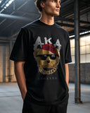 AKA Premium Black Drop Shoulder Digital Printed T-Shirt